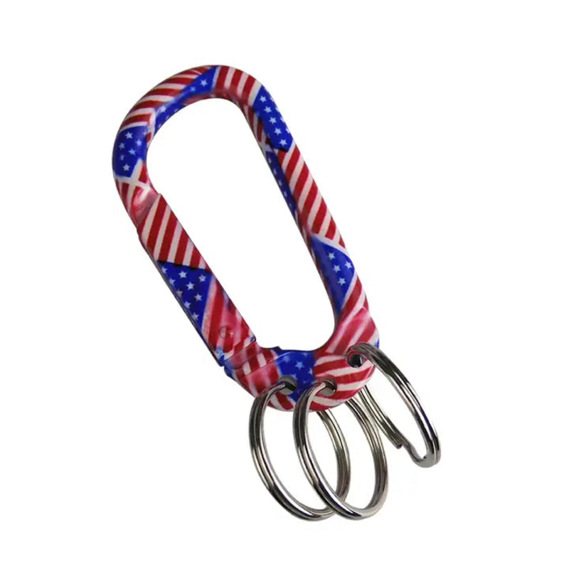 AceCamp Us Flag Carabiner with 3 Keyring