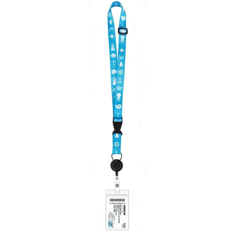 Cruise Ship Keycard Retractable Lanyard - Nautical Prints