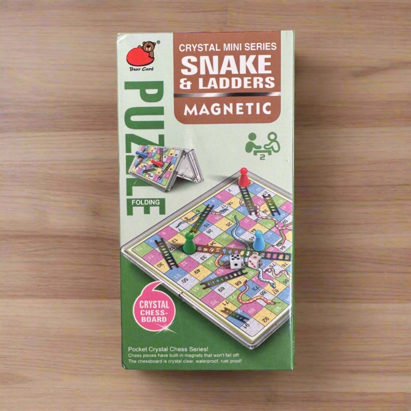 KOKOSUN Mini Snakes & Ladders Magnetic Folding Travel Board Game