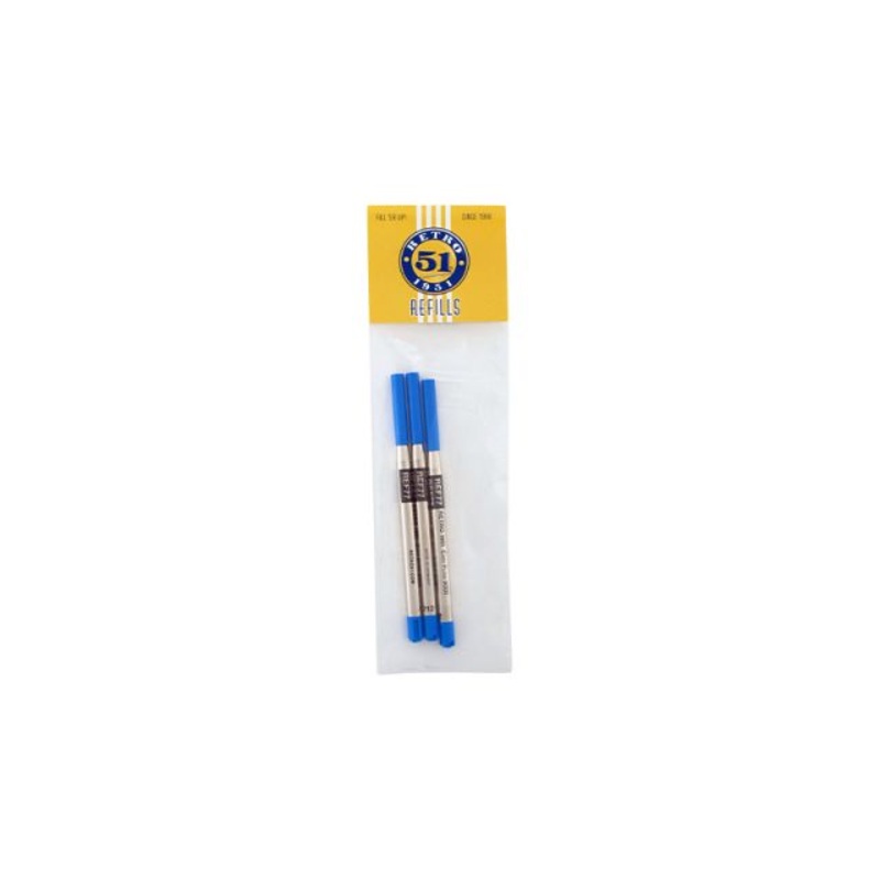 Retro 51 - Blue Easy Flow 9000 Ballpoint Refill 3pk