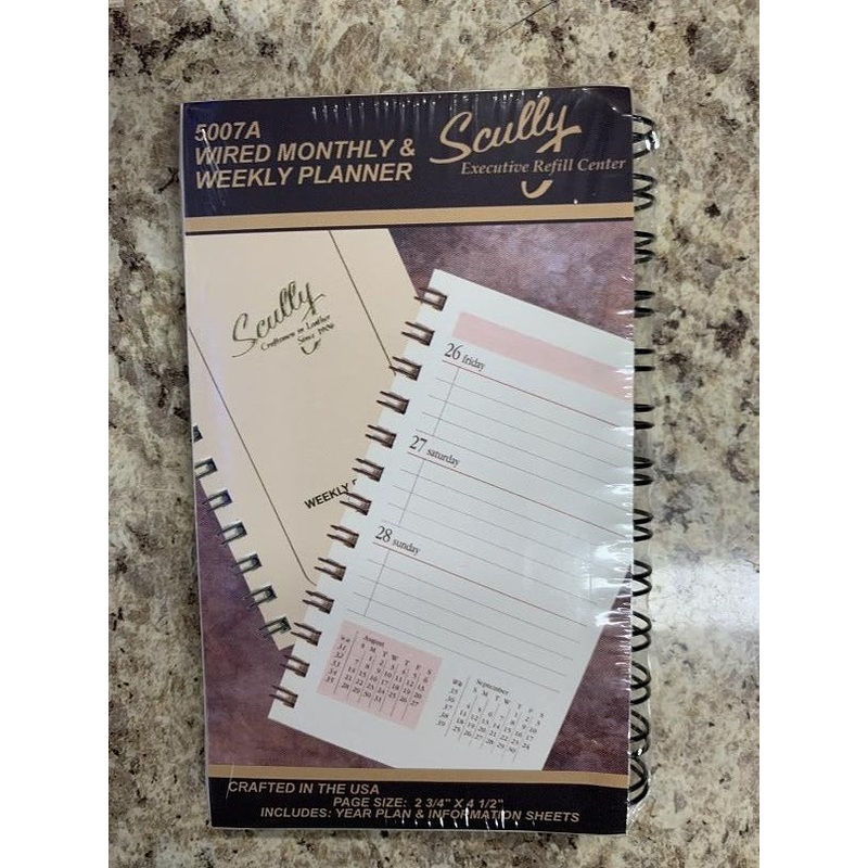 Scully 2026 5007A-26 2.75" x 4.5" Spiral Mini Weekly Planner