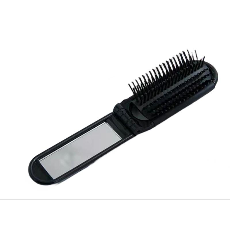 Travel Folding Hair Brush with Mirror