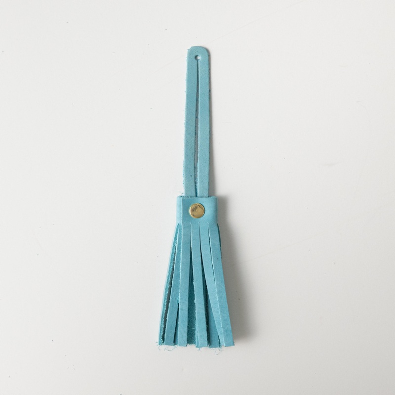 Aegean Blue Leather Tassel