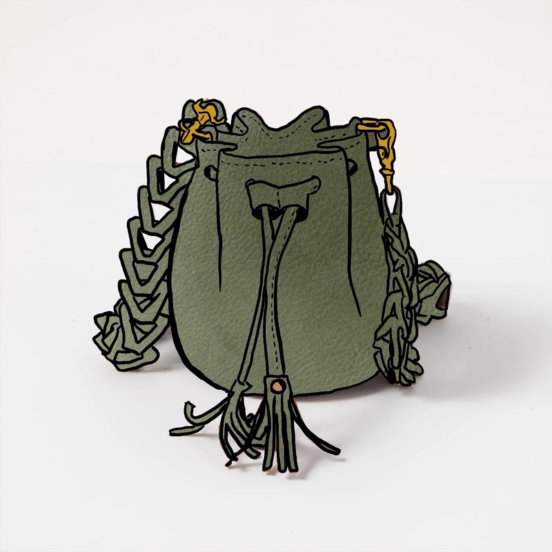 Italian Green Mini Bucket Bag