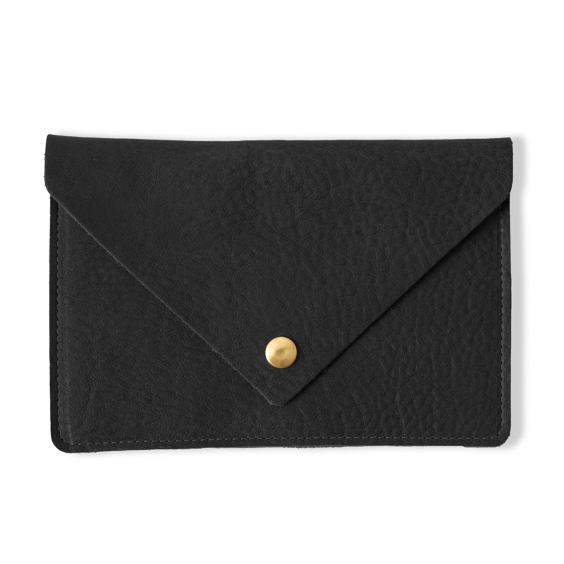 Black Cypress Leather Clutch