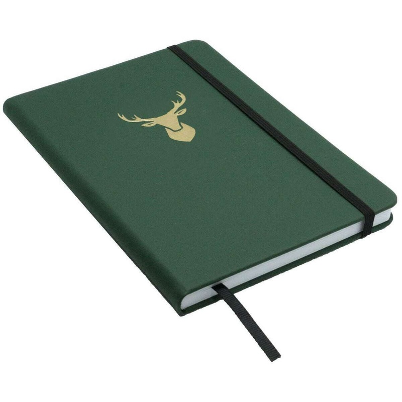 David Van Hagen Stag A5 Notebook - Green/Gold