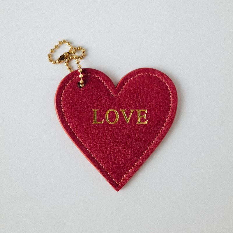 Love/Hate Leather Heart Tag