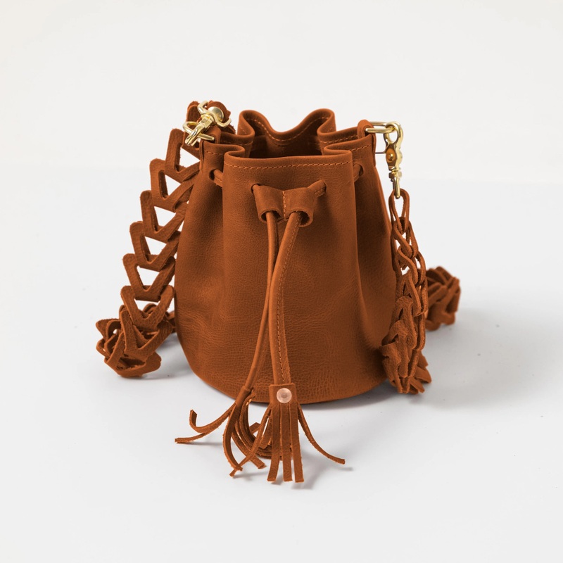 Scratch-and-Dent Honey Bulldog Mini Bucket Bag