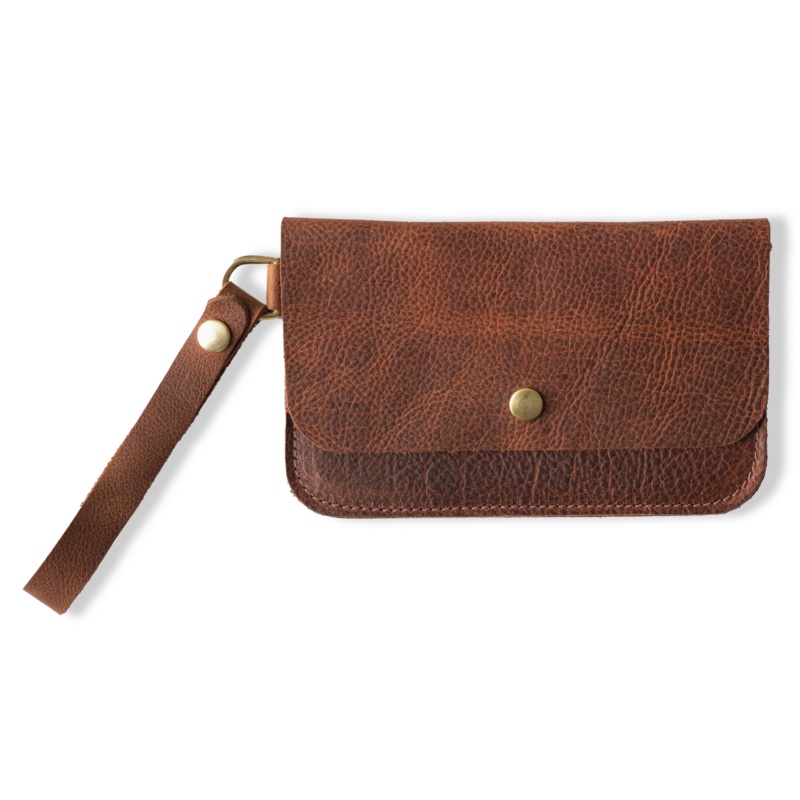 Tan Kodiak Wristlet Clutch