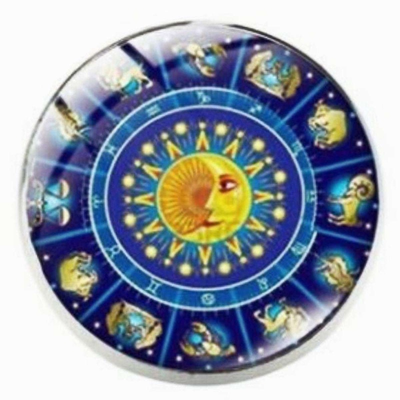 Bassin and Brown Constellation Symbols Lapel Pin - Blue/Yellow