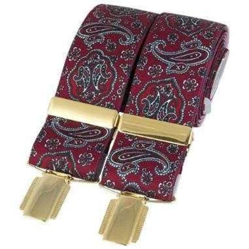 David Van Hagen Classic Paisley Fashion Brace - Red