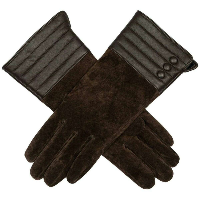 Dents Olivette Touchscreen Water Resistant Suede Gloves - Mocca Brown