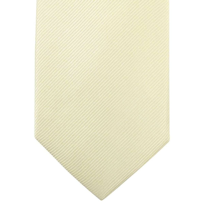 Knightsbridge Neckwear Plain Diagonal Ribbed Tie - Yellow