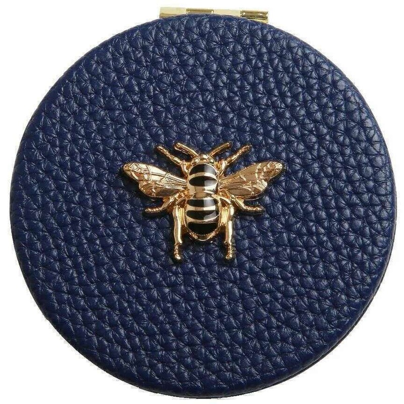 Alice Wheeler London Round Compact Mirror - Navy