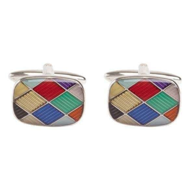 David Van Hagen Harlequin Cufflinks - Multi-colour