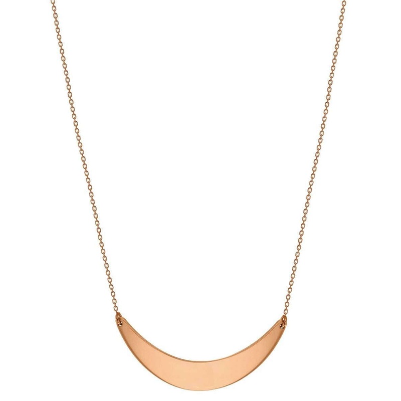 KJ Beckett Crescent Bar Necklace - Rose Gold