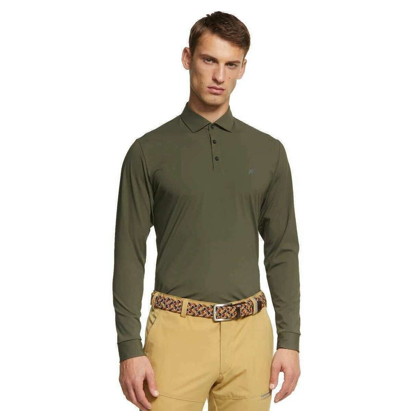 Meyer Bryson Performance Long Sleeve Polo - Olive