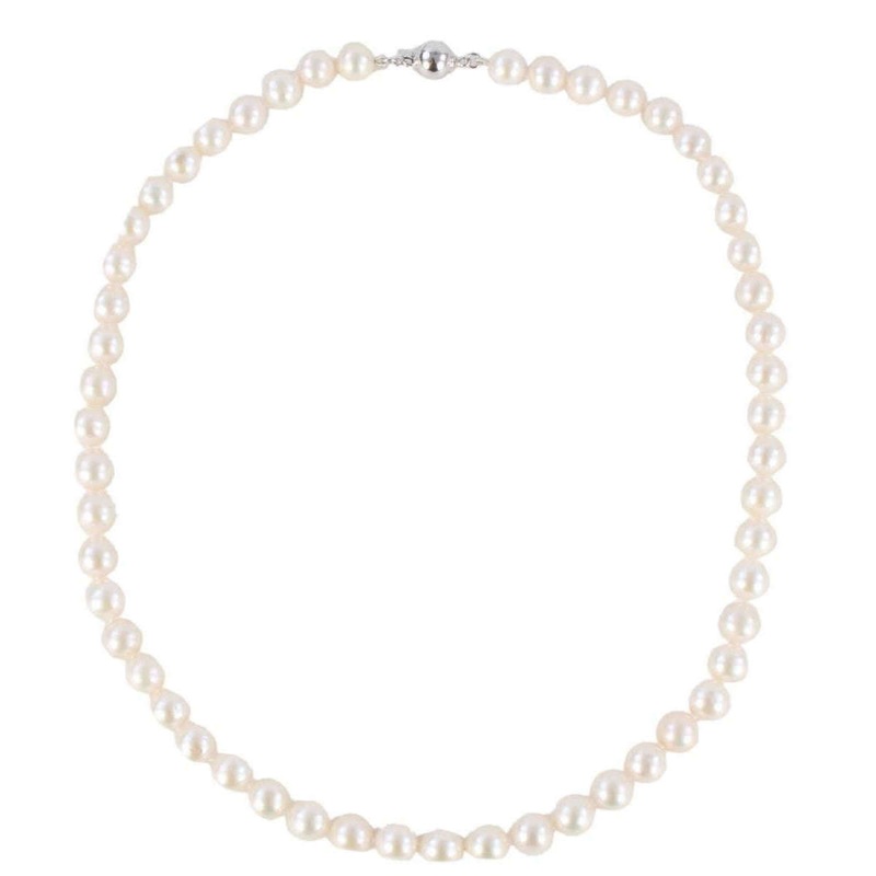 Pearl Aurora Small Ice Drop Freshwater Pearl Necklace - White/Cream
