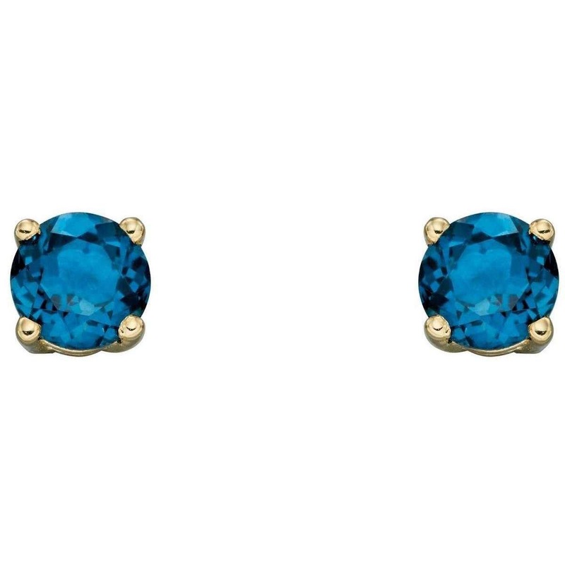 Elements Gold December Birthstone Stud Earrings - Blue/Gold