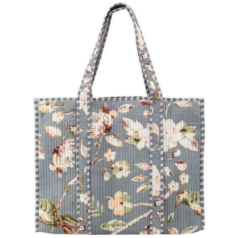 Elie Beaumont Serendipity Cotton Quilted Tote Bag - Meadow Grey