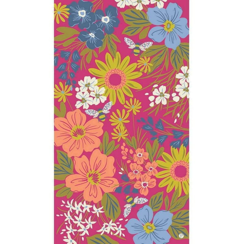 Powder Hedgerow Honey Bees Print Scarf - Pink/Green/Blue
