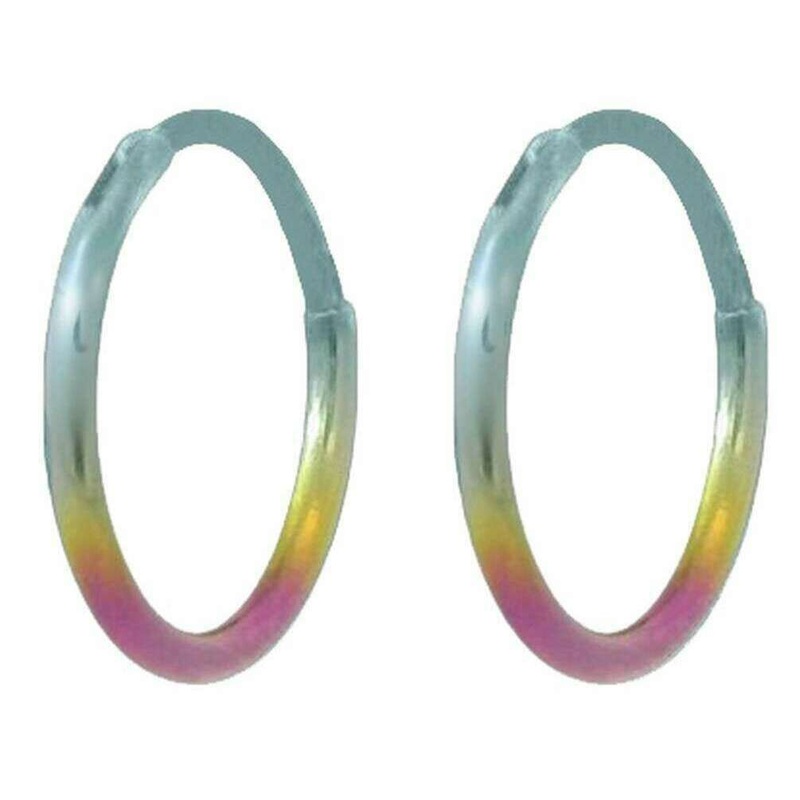 Ti2 Titanium Small Full Hoop Earrings - Rainbow A
