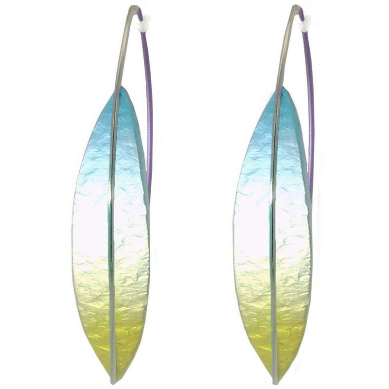 Ti2 Titanium Spear Drop Earrings - Yellow