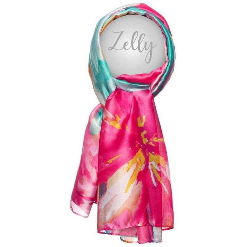 Zelly Abstract Floral Scarf - Hot Pink