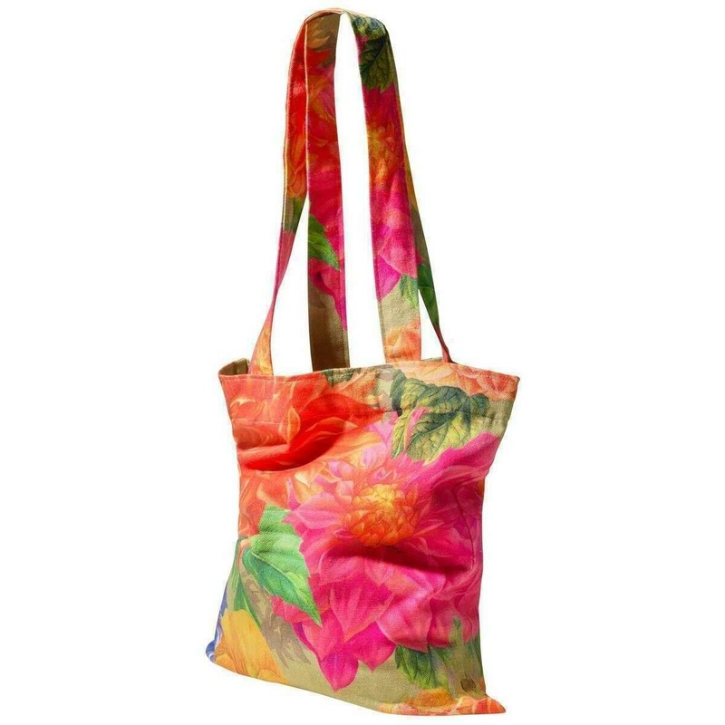 Powder Bountiful Blooms Canvas Tote Bag - Pink/Orange