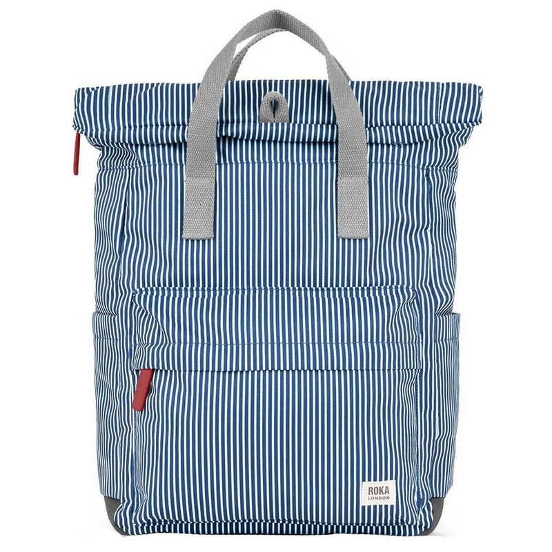 Roka Canfield B Medium Hickory with Red Recycled Canvas Backpack - Red/Blue/White