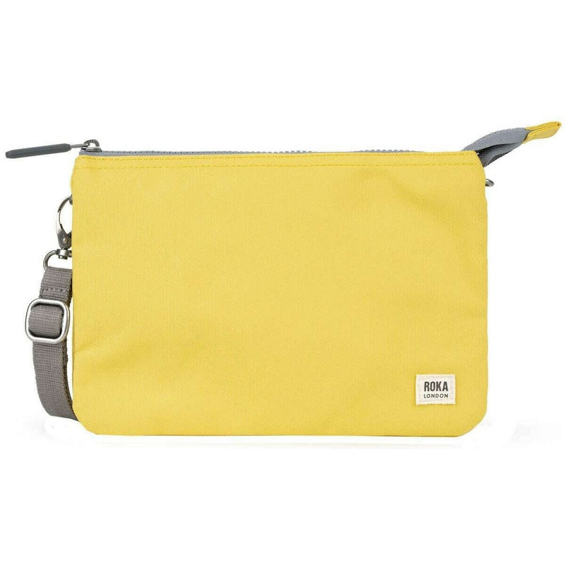 Roka Carnaby XL Recycled Canvas Crossbody Bag - Lemonade Yellow