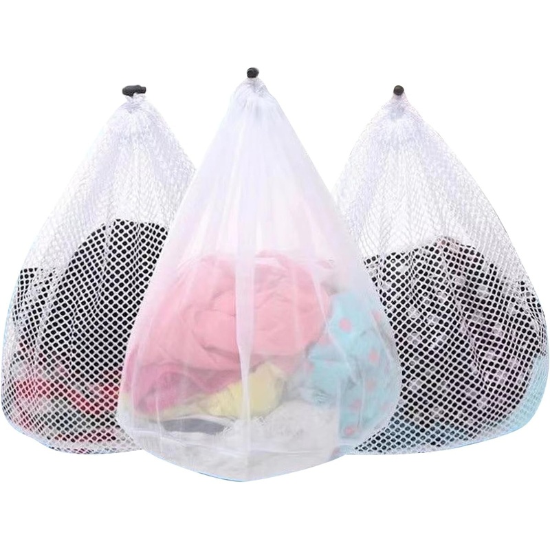 3Pcs Mesh Laundry Bags Washing Machine Mesh Wash Bags Jumbo for Delicates Clothes,Bed Linen,Toys with Drawstring Closure Sturdy(3 Xxlarge 28 X 26 Inches)