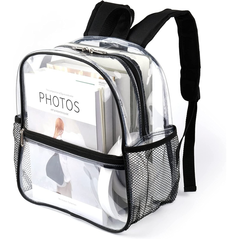 Keepcross 12X6X12 Clear Backpack for Stadium Events Clear Bag Stadium Backpack Mini Small for Sports Events Concerts Festivals Games, Women Men