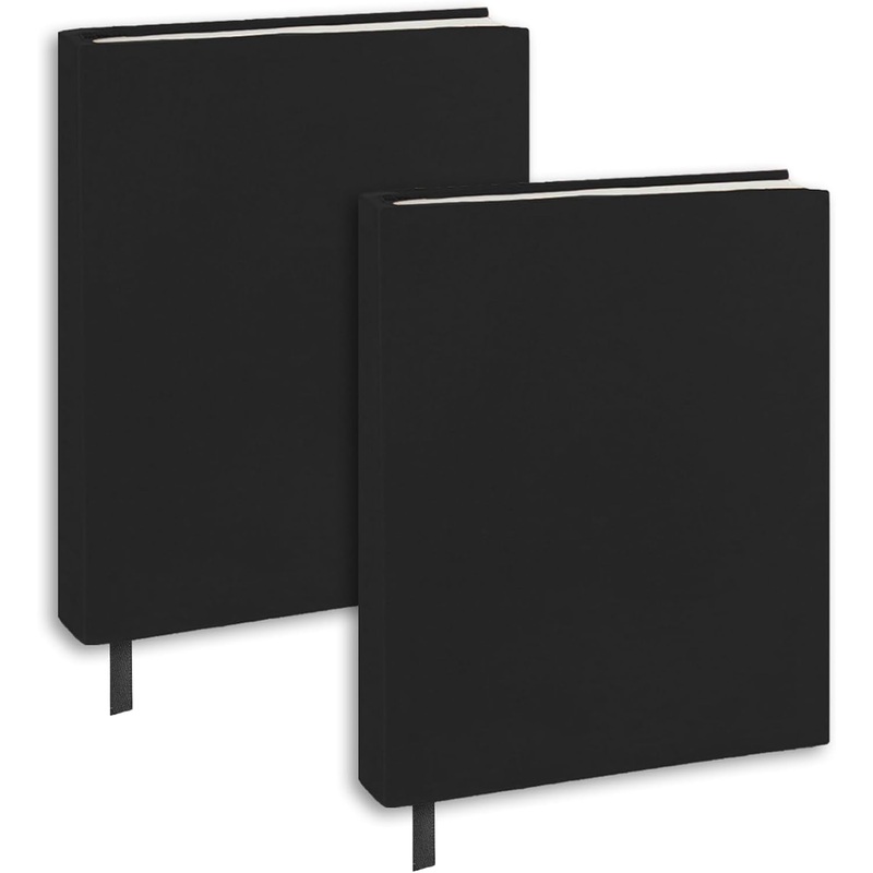 KICNIC Black Book Covers 2 Pack, 6"X9" Stretchable Book Sox Suitable for Most Hardcover Books, up to 8.5X9.5,Washable and Reusable Protective Cover for Textbooks