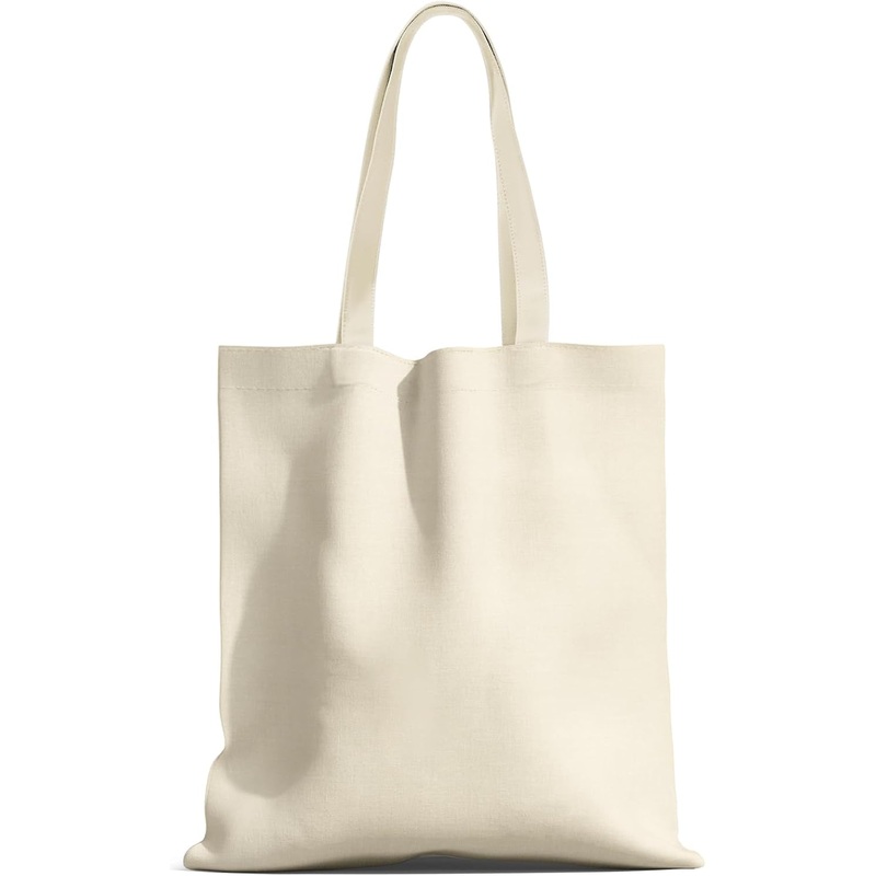 MOLOVA 1-Pack Large 14X15 Premium Cotton Canvas Tote Bags,Load 55Lbs,Reusable Canvas Bag Made of 6Oz of Natural Canvas with Handles for Gift-Giving, Beach Trips, Work, DIY Projects, Shopping