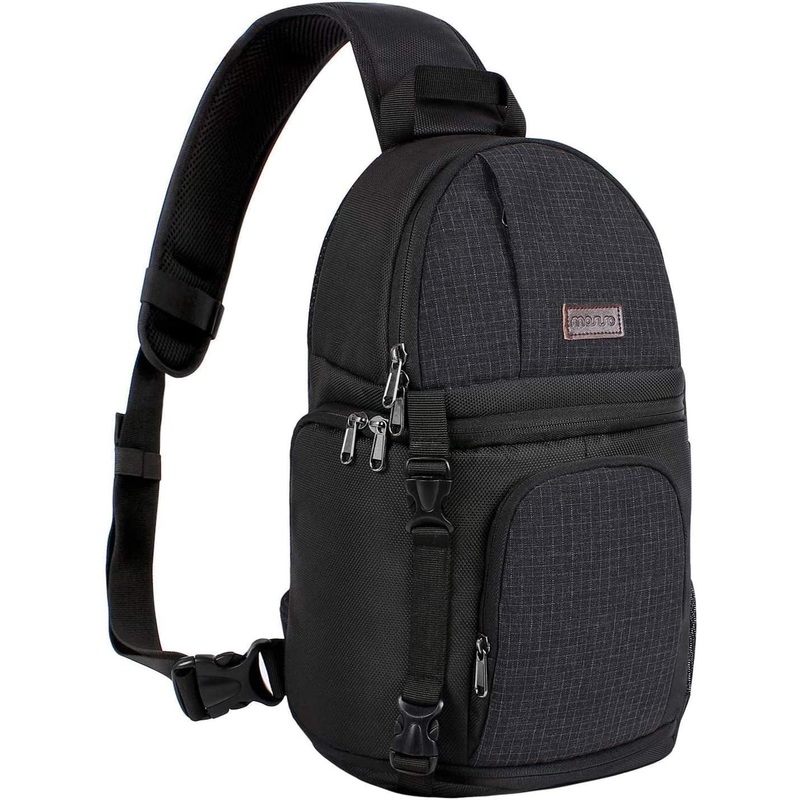 MOSISO Camera Sling Bag, Dslr/Slr/Mirrorless Camera Backpack Case Shockproof Photography Backpack with Tripod Holder & Removable Modular Inserts Compatible with Canon/Nikon/Sony/Fuji