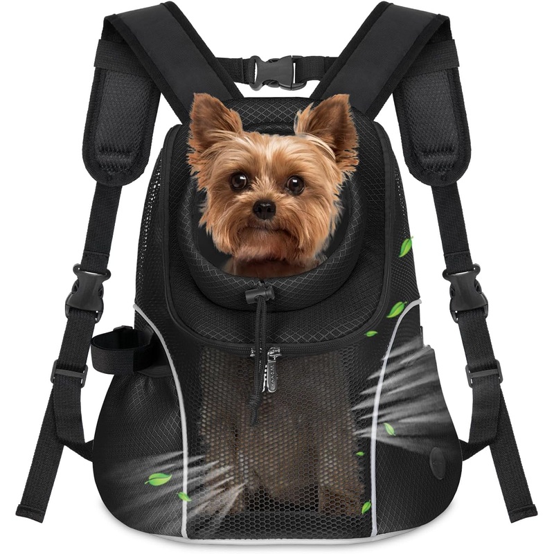 Pet Dog Travel Backpack with Ventilated Mesh and Safety Belt for Pet Up to 5-9 lbs