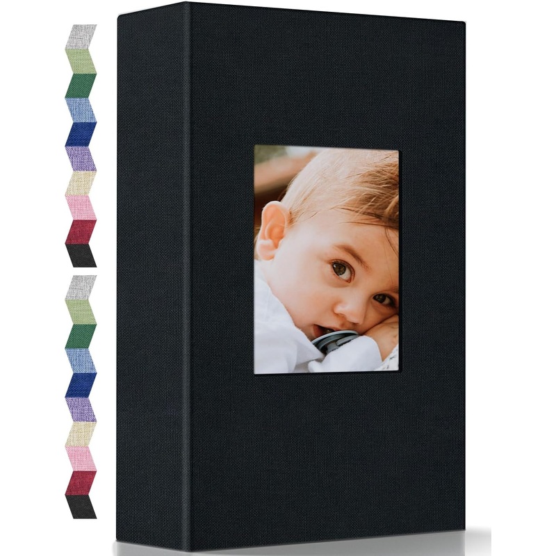 Popotop Photo Album 4X6-300 Photos Linen Cover Photo Books with 300 Horizontal Pockets,Slip-In Picture Albums for Family Wedding Anniversary Baby Vacation Pictures
