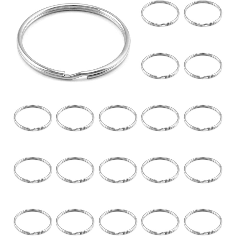 QWORK Key Ring, Set of 20, 2 Inch Large Open Key Ring - Sturdy Key Chain Ring for Keychain and Crafts