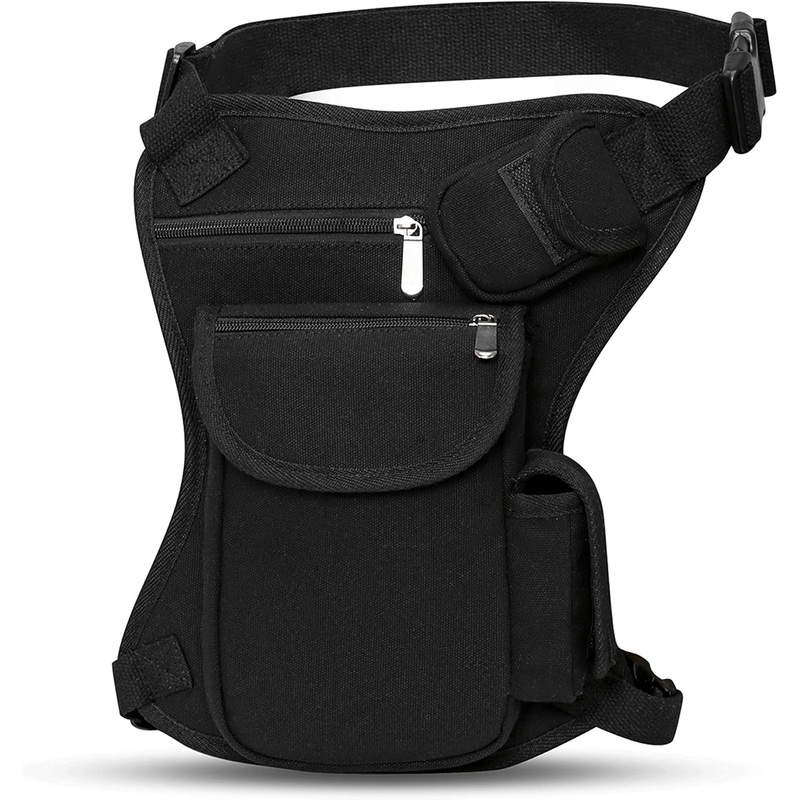 SEALINF Canvas Waist Bag Fanny Pack Racing Drop Leg Bag Motorcycle Outdoor Bag