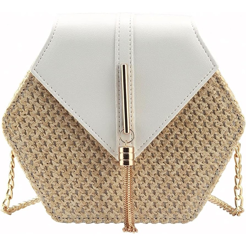 Straw Crossbody Bag for Women, Summer Fashion Shoulder Bag