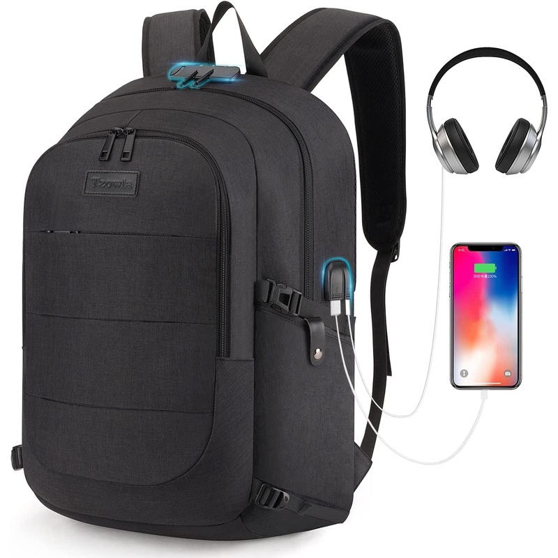 15.6 Inch Travel Laptop Backpack with USB Charging Port and Lock