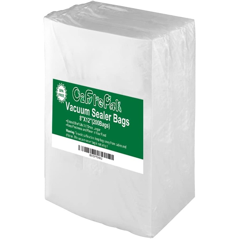 200-Pack 8 x 12 Inch Food Vacuum Sealer Bags, Quart Size, BPA Free for Food Storage & Sous Vide