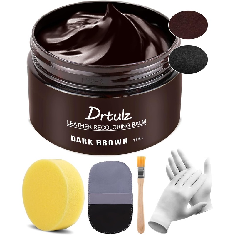 Dark Brown Leather Repair Balm, Repair Leather for Scratched and Faded