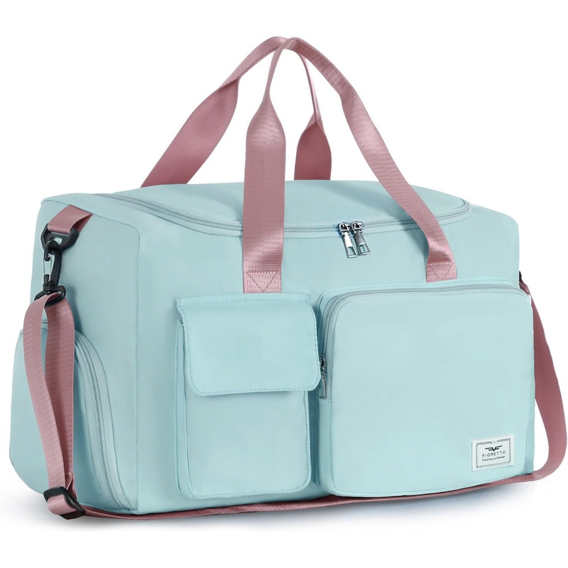 Gym Bag for Women with Shoes Compartment & Adjustable Strap, 37L Travel Duffle Bag