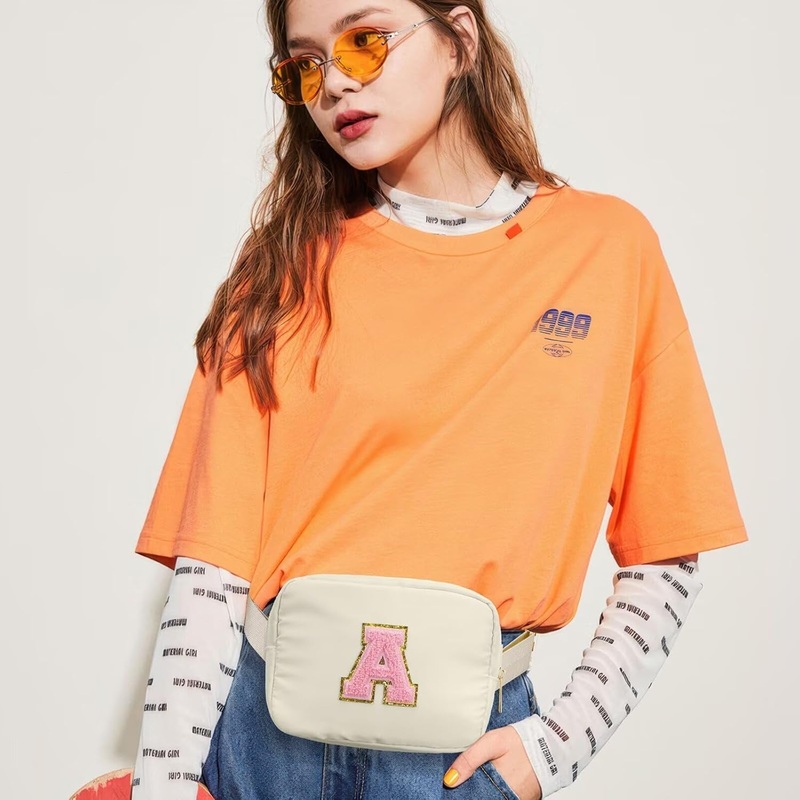 Initial Purse Belt Bag for Girls, Kids Crossbody Bag