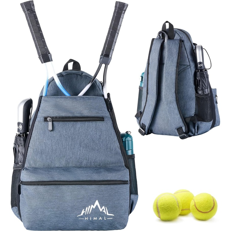 Large Outdoors Tennis Backpack, Holds 2-3 Rackets and Necessities With Tennis, Unisex