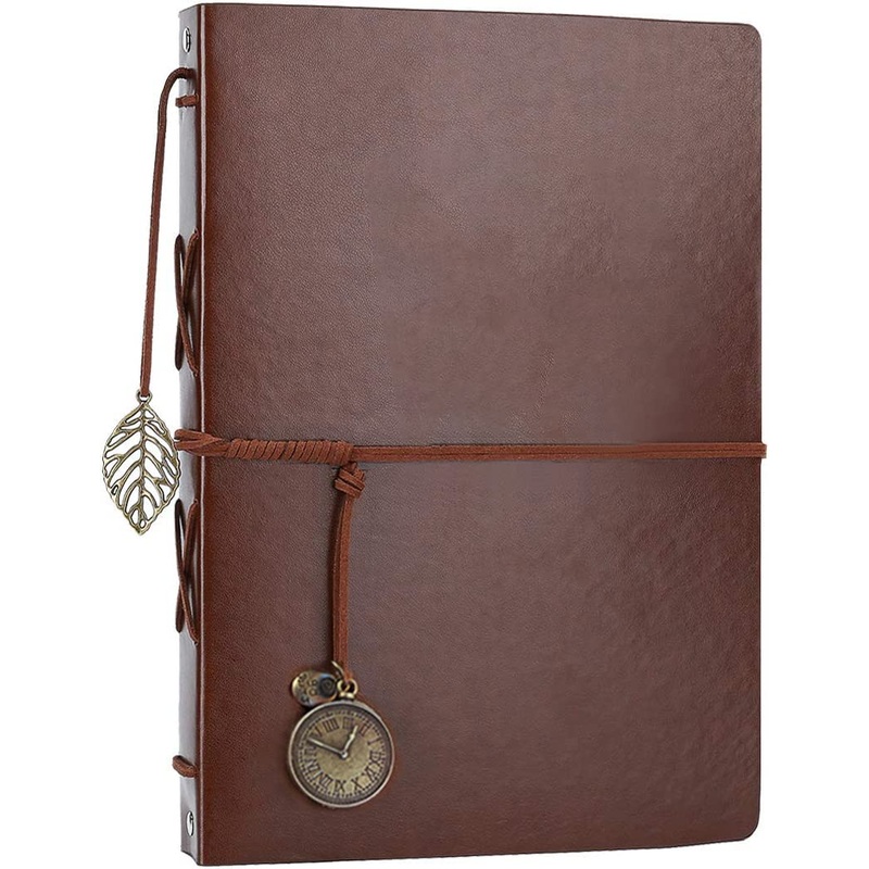OBTAIN Leather Scrapbook Photo Albums with 30 Writing Paper, Holds 160 Photos