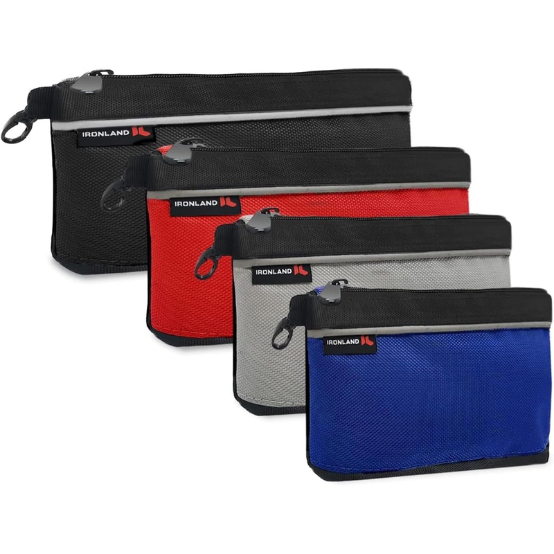 Small Tool Pouches with Zipper, Waterproof 1680D Heavy Duty Tool Storage Bags, 4 Pack
