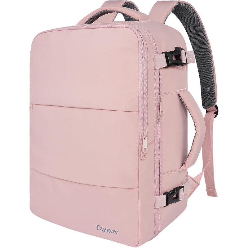 Travel Backpack for Women with USB Charging Port TSA Laptop Backpack-Pink